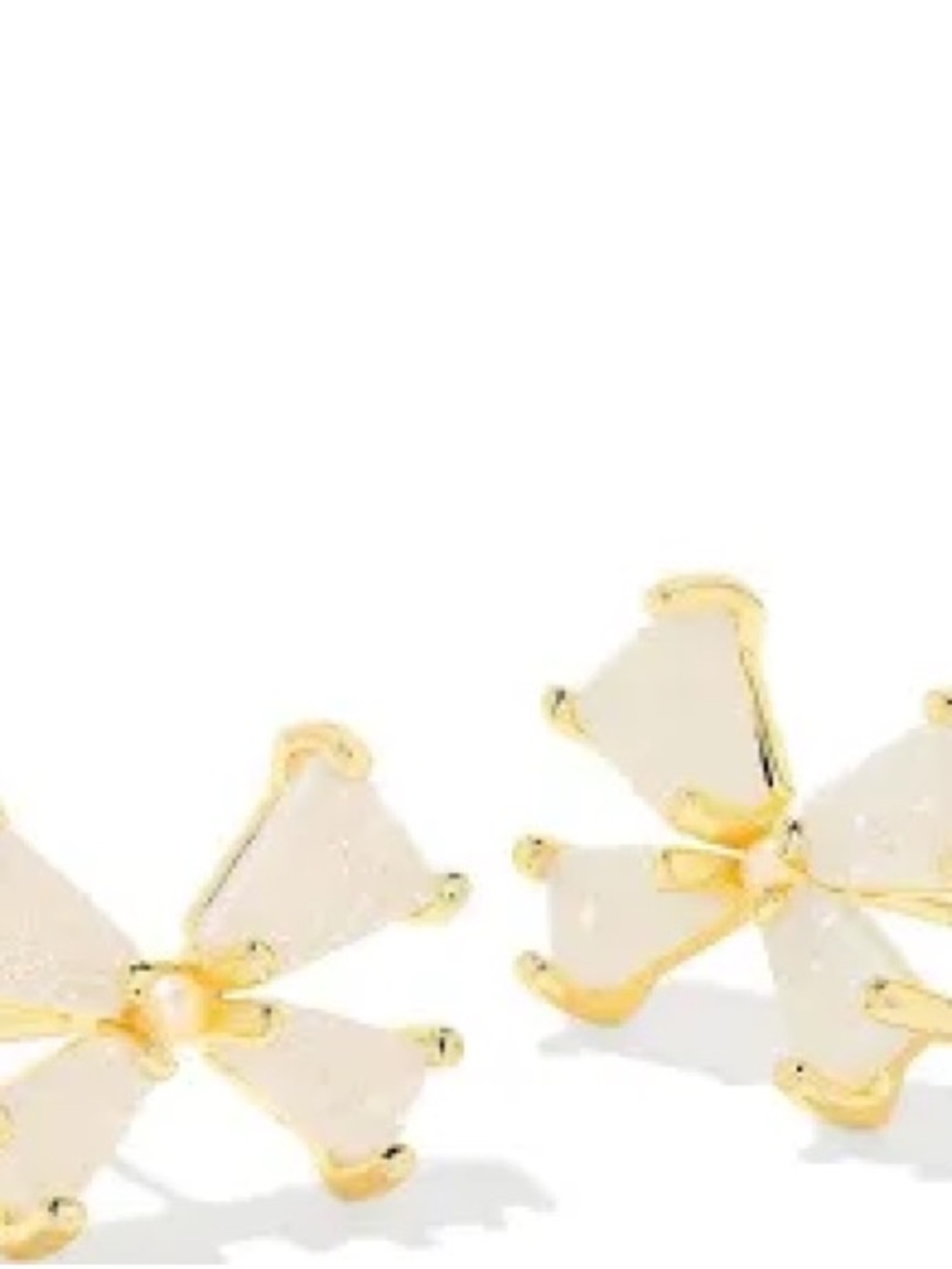 Kendra Scott Cream Floral Stud Earrings with Gold Accents NEVER WORN